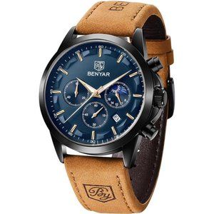 Men's Watches Sport Military Watch, Wristwatches with Leather Strap